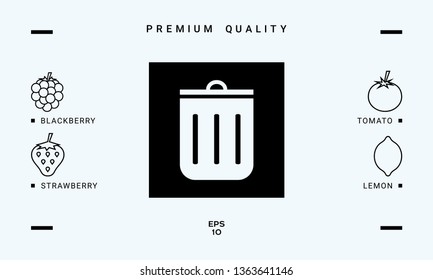 Trash can icon. Graphic elements for your design