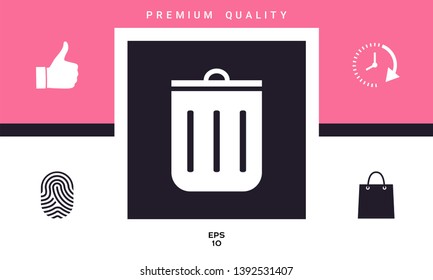 Trash can icon. Graphic elements for your design