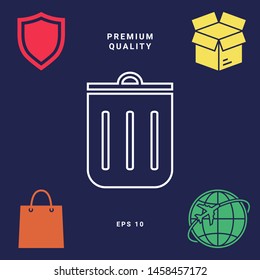 Trash can, icon. Graphic elements for your design
