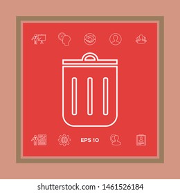 Trash can, icon. Graphic elements for your design