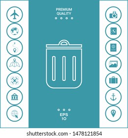 Trash can, icon. Graphic elements for your design