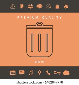 Trash can, icon. Graphic elements for your design