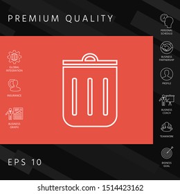 Trash can, icon. Graphic elements for your design