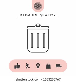 Trash can, icon. Graphic elements for your design