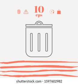 Trash can, icon. Graphic elements for your design