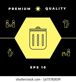 Trash can, icon. Graphic elements for your design