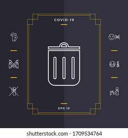 Trash can, icon. Graphic elements for your design