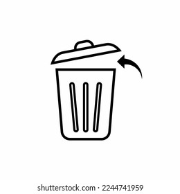 Trash can icon illustration isolated on white background.