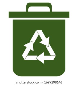 
trash can icon. illustration of a recycling bin. ecology icon. vector icon.