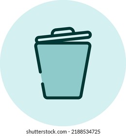 Trash can icon, illustration, vector on a white background.