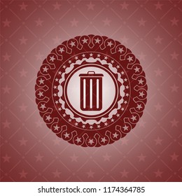 trash can icon inside badge with red background