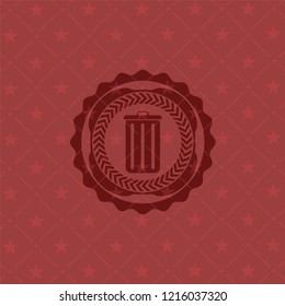 trash can icon inside badge with red background