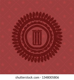 trash can icon inside badge with red background