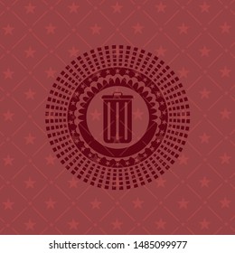trash can icon inside badge with red background