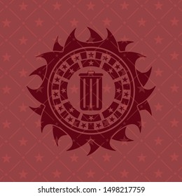 trash can icon inside badge with red background