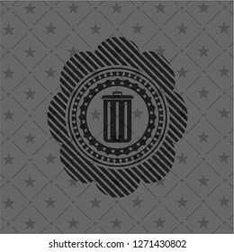 trash can icon inside black emblem. Vintage.