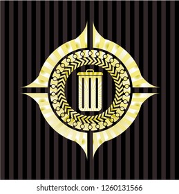 trash can icon inside gold badge