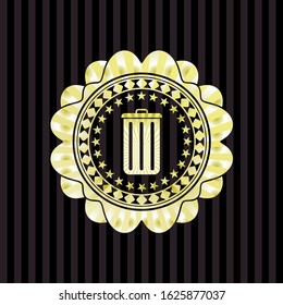 trash can icon inside gold badge