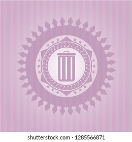 trash can icon inside pink icon or emblem