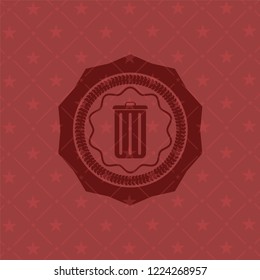 trash can icon inside red emblem