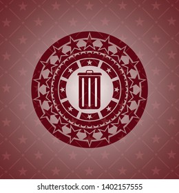 trash can icon inside red emblem