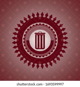 trash can icon inside red emblem