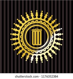 trash can icon inside shiny emblem