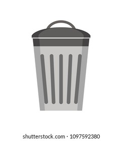 trash can icon isolated on white background. vector illustration.