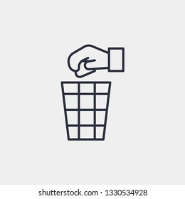 Trash can icon isolated on background. Litter symbol modern, simple, vector, icon for website design, mobile app, ui. Vector Illustration