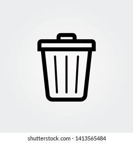 Trash Can Icon Isolated on White Background