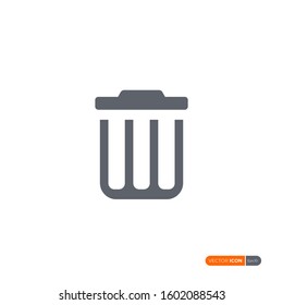 Trash Can Icon isolated on white background. Flat Vector Icon Design Template Element