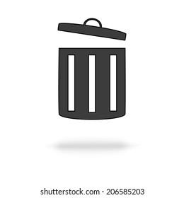 Trash can icon isolated on  white background