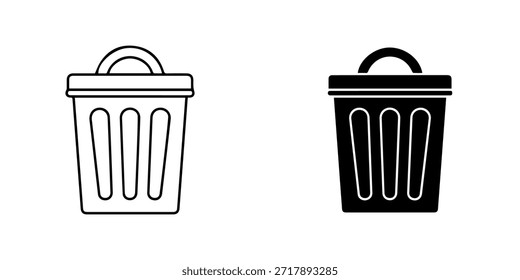Icono de bote de basura aislado, que representa la eliminación de residuos y la gestión del reciclaje