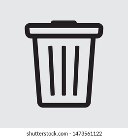 Trash can icon, isolated vector