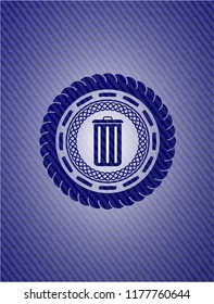 trash can icon with jean texture