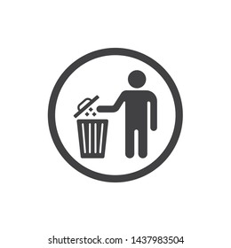 trash can icon lgo vector illustration design template