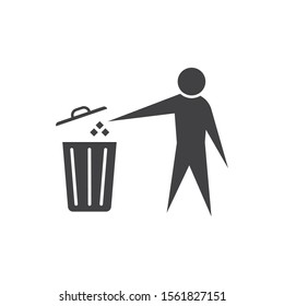 trash can icon lgo vector illustration design template