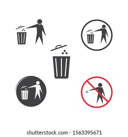 trash can icon lgo vector illustration design template