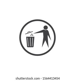 trash can icon lgo vector illustration design template