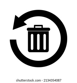 Trash can icon in line art style. Recycling icon. Vector illustration. stock image. 
