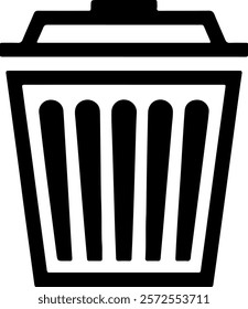 Trash can icon line art, vector illustration on white background