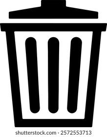 Trash can icon line art, vector illustration on white background