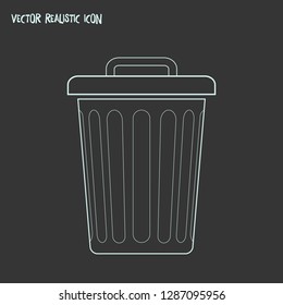 Trash can icon line element. Vector illustration of trash can icon line isolated on clean background for your web mobile app logo design.