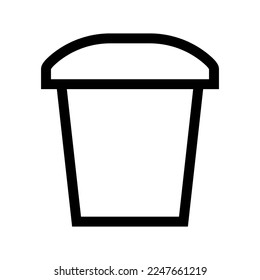 Trash can icon line isolated on white background. Black flat thin icon on modern outline style. Linear symbol and editable stroke. Simple and pixel perfect stroke vector illustration