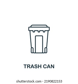 Trash Can icon. Line simple line Housekeeping icon for templates, web design and infographics