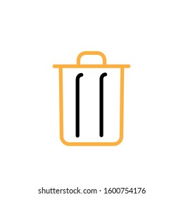 Trash can icon. Line and two colour design template