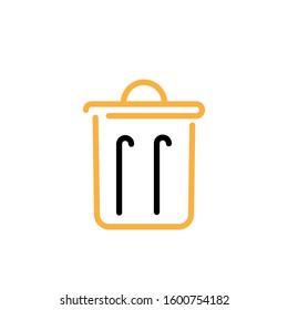 Trash can icon. Line and two colour design template