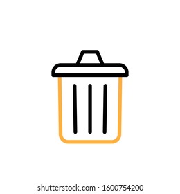 Trash can icon. Line and two colour design template