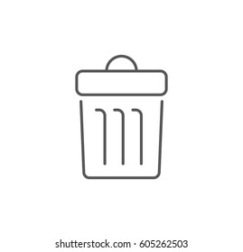 Trash can icon. Linear style. Isolated vector.