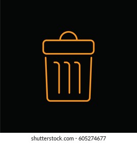Trash can icon. Linear style. Isolated vector.